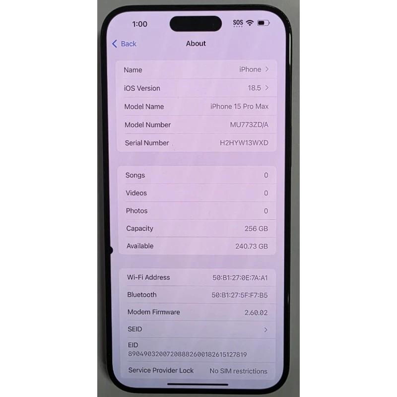 Apple iPhone 15 Pro Max 5G (256GB) - Minor Screen Bleed