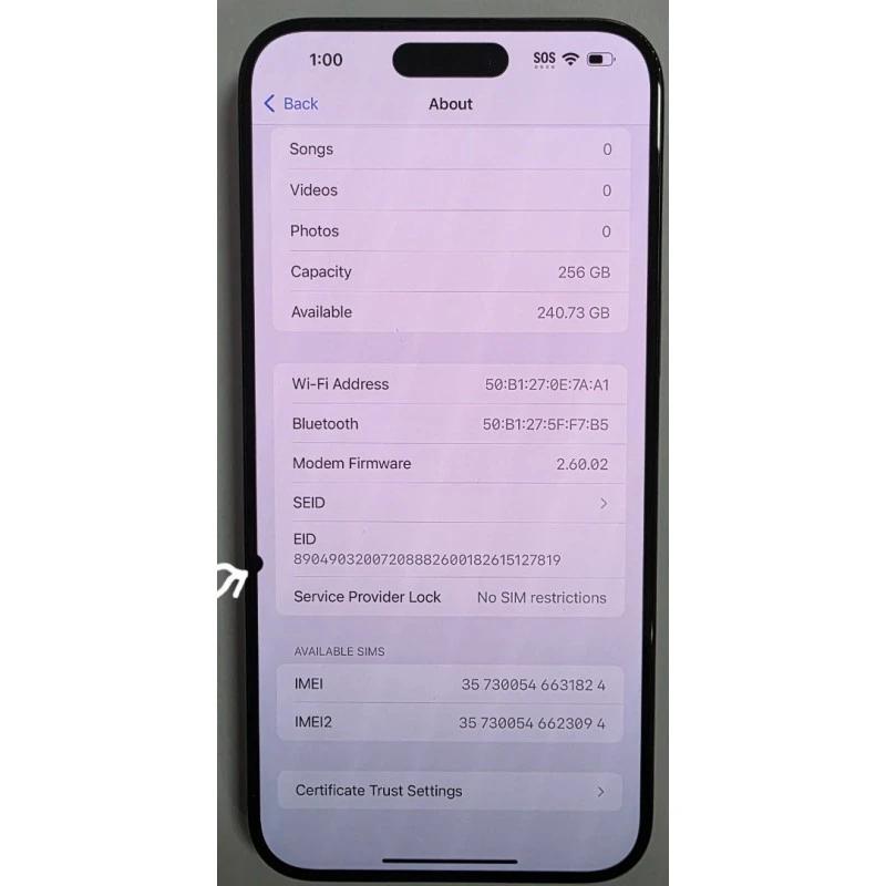Apple iPhone 15 Pro Max 5G (256GB) - Minor Screen Bleed