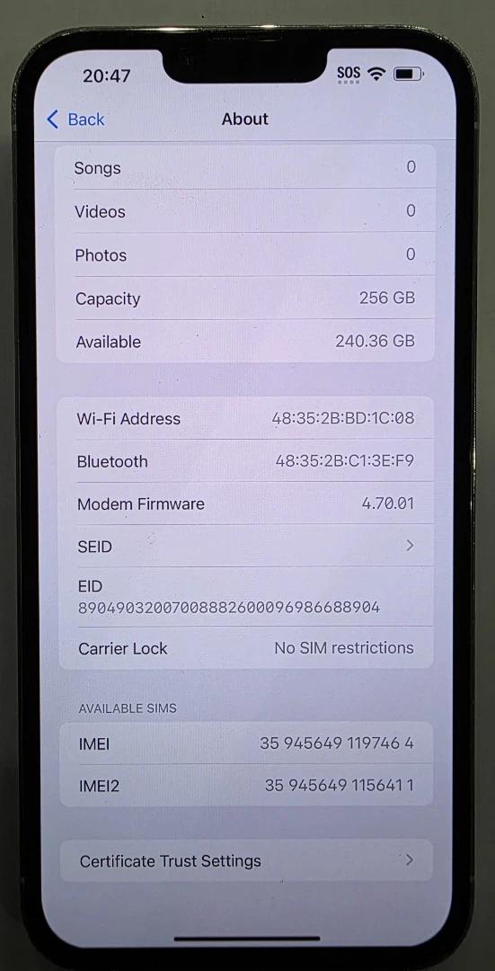 Apple iPhone 13 Pro Max 5G (256GB) - Low Quality Screen